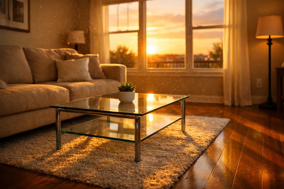 Sunlit spotless home interior after professional cleaning in Santa Clarita